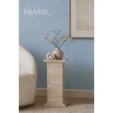 Miarik Design Violet-Mermer I Model Camlı Yan Sehpa