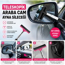Eşya Dünyası Paslanmaz Çelik 2’si 1 Arada Teleskopik Cam ve Zemin Sileceği – Ayarlanabilir Saplı Temizlik Aparatı