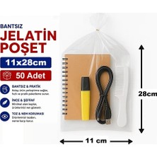 Jokey Ambalaj 11x28cm Berrak, Dayanıklı Bantsız Jelatin e-Ticaret, Aksesuar Saklama Poşeti (50 Adet)