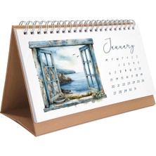 Bi'aldım Deniz Manzaralı 2027 Masa Takvimi, Denize Açılan Pencereler Masa Takvimi, Okyanus Manzaralı Takvim, Window Ocean 2027 Desk Calendar