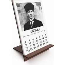 Bi'aldım 2027 Mustafa Kemal Atatürk Takvimi, Ahşap Atatürk Takvimi, 2027 Ahşap Masa Takvimi