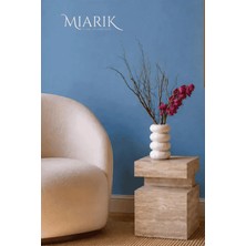 Miarik Design Traverten Mermer Mıavra Yan Sehpa , Masa , Orta Sehpa , Zigon