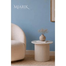 Miarik Design Gerçek Mermer Yan Sehpa 45 Çap
