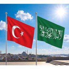 Punto Dizayn Try Raşel Kumaş Bayrak ve Türkiye Cumhuriyeti Alpaka Kumaş Bayrak 2'li Set 100X150 cm
