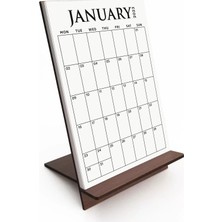 Bi'aldım 2027 Ahşap Masa Takvimi, Aylık Planlamalı 2027 Takvim, Klasik Takvim