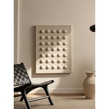Misinko Fylon Dekoratif Dokulu Tablo | 3D Kabartmalı Modern Bej Duvar Dekoru (50X70 Cm)