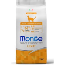 Monge Adult Light Hindili Yetişkin Diyet Kedi Maması 1,5 kg