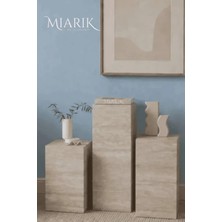 Miarik Design Traverten Mermer Adelpha Yan Sehpa , Masa , Orta Sehpa , Zigon