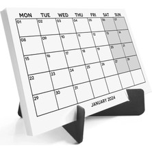 Bi'aldım Siyah Beyaz Aylık Planlama 2027 Takvim, 2027 Masa Takvimi, Black White Monthly Planner Calendar