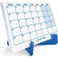 Bi'aldım Mavi Renkli Aylık Planlama 2027 Takvim, 2027 Masa Takvimi, Blue Color Monthly Planner Calendar