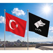 Punto Dizayn Try Raşel Kumaş Bayrak ve Türkiye Cumhuriyeti Alpaka Kumaş Bayrak 2'li Set 70X105