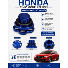 EP Garaj Otomotiv Honda Cıvıc Modeller Için Mavi Renkli Alüminyum Yağ Kapağı