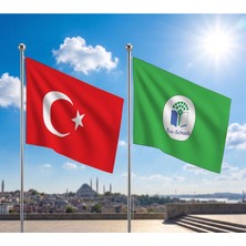 Punto Dizayn TRY Raşel Kumaş Bayrak ve Türkiye Cumhuriyeti Alpaka Kumaş Bayrak 2'li set 70x105