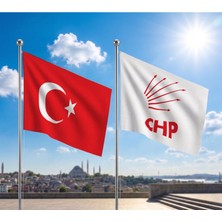 Punto Dizayn TRY Raşel Kumaş Bayrak ve Türkiye Cumhuriyeti Alpaka Kumaş Bayrak 2'li set 70x105