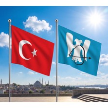 Punto Dizayn TRY Raşel Kumaş Bayrak ve Türkiye Cumhuriyeti Alpaka Kumaş Bayrak 2'li set 70x105