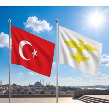 Punto Dizayn TRY Raşel Kumaş Bayrak ve Türkiye Cumhuriyeti Alpaka Kumaş Bayrak 2'li set 70x105