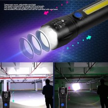 Rabelix Şarj Edilebilir Metal 4 Modlu Zoomlu Cob LED El Feneri-Kamp Lambası