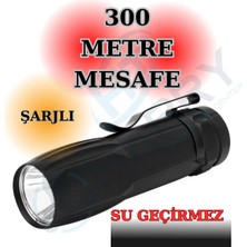 Rabelix 300 Metre Menzilli Su Geçirmez Şarjlı 3 Fonksiyonlu Metal Kasa El Feneri-Kamp Lambası