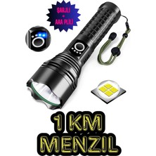 Rabelix Şarjlı + 3AAA Pil Ile Çalışan Su Geçirmez 5 Modlu Profesyonel El Feneri-1 Km Mezilli Kamp Lambası