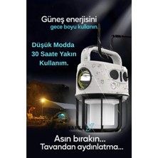 Rabelix Güneş Enerjili ve Şarjlı Günışığı ve Beyaz Işıklı Kamp Lambası Askılı El Feneri