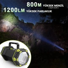 Rabelix Şarjlı 1200 Lümen  800 Metre Mesafeli Su Geçirmez El Feneri ( (Ön Işık - Arka Işık -Yan Işık)
