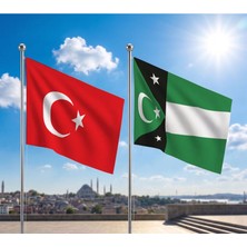 Punto Dizayn TRY Raşel Kumaş Bayrak ve Türkiye Cumhuriyeti Alpaka Kumaş Bayrak 2'li set 70x105