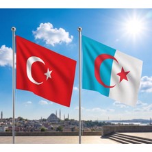 Punto Dizayn Try Raşel Kumaş Bayrak ve Türkiye Cumhuriyeti Alpaka Kumaş Bayrak 2'li Set 70X105