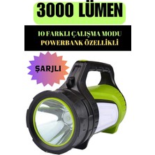 Rabelix 3000 Lümen Şarjlı 10 Fonksiyonlu Fener 500 Metre Mesafe Kamp Lambası