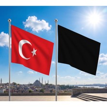 Punto Dizayn Try Raşel Kumaş Bayrak ve Türkiye Cumhuriyeti Alpaka Kumaş Bayrak 2'li Set 70X105