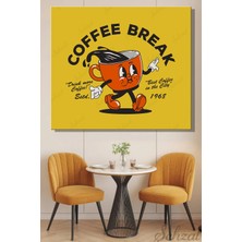 Şehzat Kare Tekli Kanvas Duvar Tablosu Modern Lokanta Kafe Restoran Mutfak Kahve Molası Vintage Retro