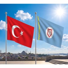 Punto Dizayn TRY Raşel Kumaş Bayrak ve Türkiye Cumhuriyeti Alpaka Kumaş Bayrak 2'li set 100x150 Cm