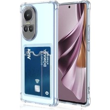 Kvy Oppo Reno 10 Pro Kamera Korumalı Kartlıklı Setra Şeffaf Silikon Kılıf