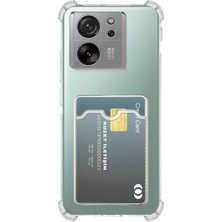 Kvy Xiaomi Mi 13T Kamera Korumalı Kartlıklı Setra Şeffaf Silikon Kılıf