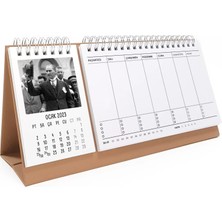 Bi'aldım 2027 Atatürk Takvimi Haftalık Planlayıcı Masa Takvimi Kahverengi