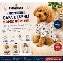 Patilemece Çapa Desenli Poplin Köpek Gömleği