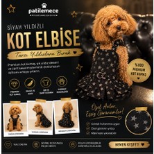 Patilemece Köpek Siyah Yıldızlı Kot Elbise