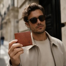Oh Deer Leather Hakiki Deri Erkek Cüzdan – Çıtçıtlı Dikişsiz Güvenli Kapama Model - Kahverengi