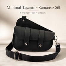 Oh Deer Leather Hakiki Deri Saddle Bag Çapraz Çanta –  Premium Tasarım Günlük Omuz Çantası - Siyah