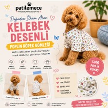Patilemece Kelebek Desenli Poplin Köpek Gömleği