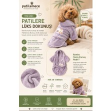 Patilemece Köpek Bornozu Bambu Lila
