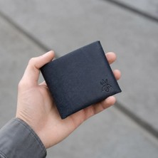 Oh Deer Leather Hakiki Deri Erkek Cüzdan – Çıtçıtlı Dikişsiz Güvenli Kapama Model - Lacivert
