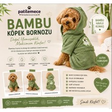 Patilemece Köpek Bornozu Bambu Yeşil