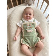 Simya Bebe - 2'li Takım. Gömlek ve Şort Salopet - Tavşan ve Fırfır