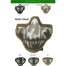 Bosile Airsoft Yüz Maskesi Tan Ghost Koruyucu Pro Çelik Tel Maske