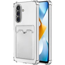 Kvy Samsung Galaxy S26 Plus Kamera Korumalı Kartlıklı Setra Şeffaf Silikon Kılıf Kırılmaz Ekran Koruyucu