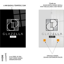 GLAZELLA Altın Akışkanlık: Lüks Soyut Temperli Cam Tablo