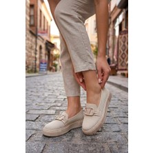 Fort Ventes 346411 Rahat Toka Aksesuarlı Triko Loafer Kadın Ayakkabı