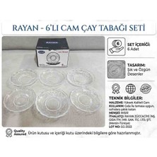 Rayan Çay Tabağı 6 Ad Desenli Cam Joker Serisi