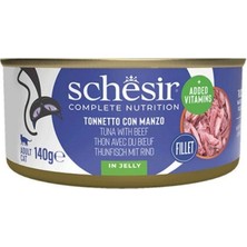 Schesir Jöle Içinde Ton Balığı ve Dana Etli Yetişkin Kedi Konservesi 140 gr