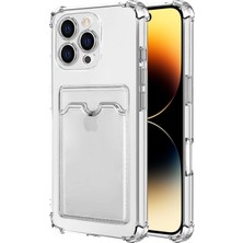 Kvy Iphone 16 Pro Kamera Korumalı Kartlıklı Setra Şeffaf Silikon Kılıf Kırılmaz Ekran Koruyucu